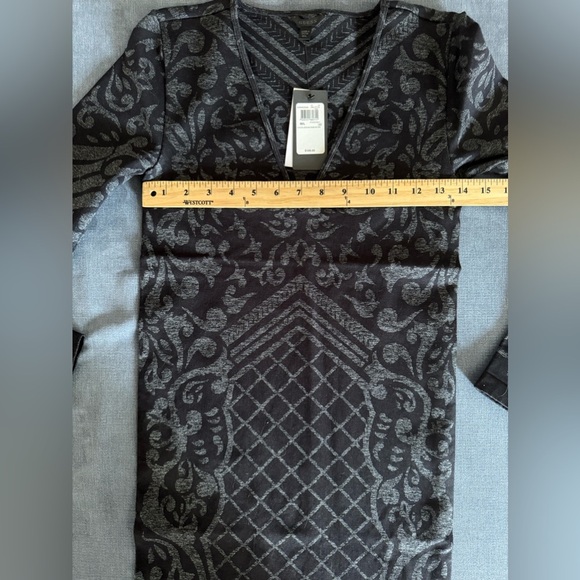 Guess Womens Elisa Jacquard Black Bodycon Seamless Long Sleeve Dress M/L New - Picture 9 of 9